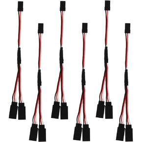 6Pcs 3 Pin JST Plug Splitters Servo Cord Wire, Male to 2 Female Y Harness Connector Servo Extension Cable Fit for Futaba JR RC Car or Airplanes
