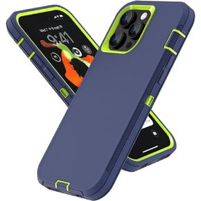 Case Compatible with iPhone 14 Pro Max, Heavy Duty Protective Black Phone Case, Full Body Shockproof Durable Silicone Rubber with Hard PC Rugged Sturdy Phone Cover for 14 Pro Max 6.7 Inch. (Black)