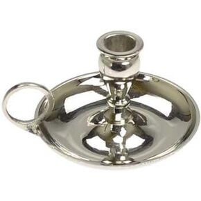 CircuitOffice Old Fashion Nickel Chime Candle Holder for 1/2" Diameter Chime Candle with Finger Ring, for Candle Burning, Decoration, Wicca, Altars, Home Decoration and Gift