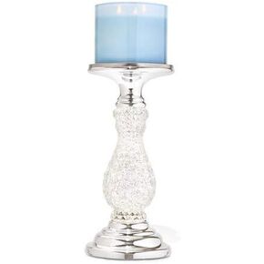 Bath and Body Works Silver Swirling Glitter Pedestal 3 Wick Candle Holder.
