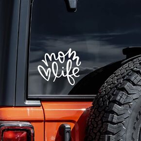 Mom Life Decal Vinyl Sticker Auto Car Truck Wall Laptop | White| 5.5" x 4"