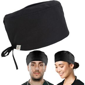Scrub Cap Unisex Tie Back Men Working Cap Cotton Sweatband for Women Doctor Hat and Nurse Hat Adjustable Surgical Cap