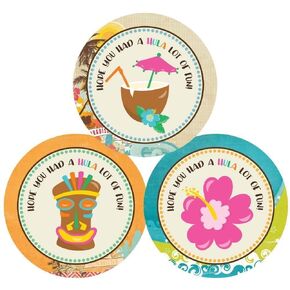 Luau Thank You Sticker Labels by Adore By Nat - Summer Birthday Baby Shower Bridal Wedding Party - Set of 30