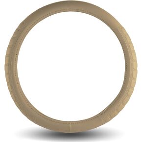 FH Group FH2006BEIGE Universal Fit Microfiber Embossed Leather Beige Steering Wheel Cover fits most Cars, SUVs, and Trucks