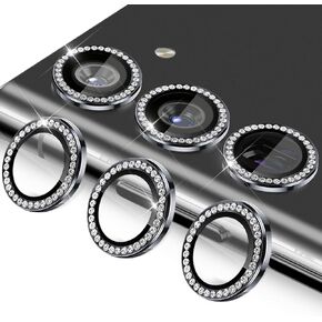 Camera Lens Protector for Samsung Galaxy S24 Ultra, Tempered Glass Aluminum Alloy Ring Lens Cover with [Installation Tray] [Removal tool] Fit for Samsung Galaxy S24 Ultra(Colorful)