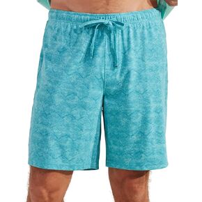CARIBBEAN JOE mens Men's Lightweight Sleepwear Pajama Shorts, 100% Cotton Pjs With Calm Biscay Bay Print, Sleep Bottoms