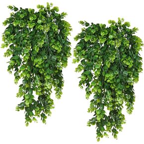 Artificial Hanging Plants Outdoors Hanging Faux Greenery Faux Outdoor Plants Realistic Outdoor Artificial Plants Artificial Porch Plants Outdoor Hanging Ferns Artificial Plants,4 Bunches (fuchsia)
