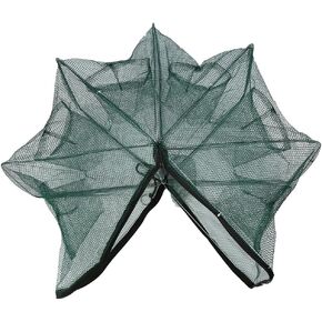 Zerone Fishing Nets,Fish Trap 6 Holes Foldable Automatic Bait Traps Fish Pot Cage Nylon Crab Cage Mesh Trap Cast,Fish Trap for Fish Shrimp Minnow Crawdad Crayfish