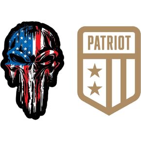 Patriotic Vinyl Decals - Waterproof, Made in USA - American Flag - Mini Classic American Flag Decal - 2-Pack - Decal-1.8x3-Classic Flag 2PK
