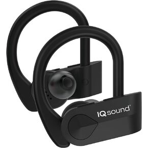 IQ Sound IQ-140TWS True Wireless Sport Earbuds with Mic Super Lightweight, All-in-One Charging, 5hrs Playtime, 120hrs Standby, Sweat Proof, Bluetooth Earbuds Works with iPhone Android (Black)