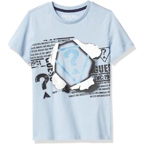 GUESS Boys' Little Short Sleeve Rubberized Logo T-Shirt