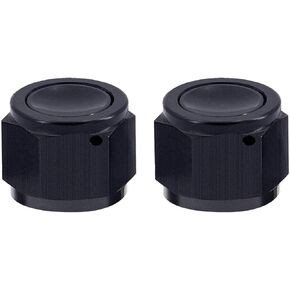 AN6 Flare Cap Tube Fitting Hex Head Port Fitting Adapter Aluminum 2PCS Black