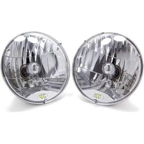 KC HiLiTES 42301 7" Round 60/55w H4 DOT Headlight - Set of 2, White
