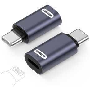 MoKo Lightning Female to USB C Male Adapter 2 Pack, Lightning to USB C Converter for iPhone 15 Series, iPad Pro/Air, iPhone to USB C Adapter for Fast Charging/Data Transfer, NOT for Audio/OTG, Gray