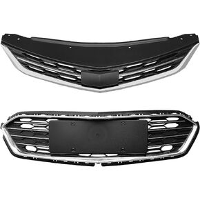 Front Bumper Upper Lower Grille Compatible For Chevy Cruze Mesh Grill 2016 2017 2018