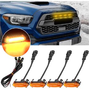 HUSUKU 4 قطع 9 مصابيح مصبغة LED متوافقة مع Toyota Tacoma Pro 2016-2020 ┃ المعين الأسود الإسكان الضوء الأبيض