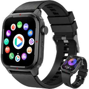 Smart Watch for Men 1.8 inches Answer & Dial Call with Fitness Heart Rate Blood Oxygen Smart Watch Sleep Monitor, 100 Sports Modes, IP68 Waterproof Smart Watch for iPhone Android(Black)…