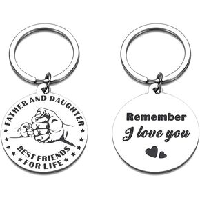 Fathers Day Keychain Gifts for Dad from Daughter, Dad Gifts from Daughter, Dad Birthday Gifts for Men, Best Dad Gifts for Dad Father Daddy Papa Stepdad, I Love You Dad Keychain Gifts, Double Sided