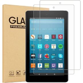[2-Pack] Screen Protector for Fire HD 8 2018 (8th/7th Generation, 2018/2017 Release),EC-Touch 9H Hardness Clear Anti-Scratch Bubble Free Tempered Glass for Fire HD 8 2018(Clear)