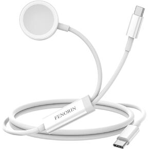 Apple Watch Charger, 60W 2-in-1 Fast Charging Cable, Upgraded 4ft Cable with a Built-in USB-C, and a Magnetic iWatch Connector for Apple Watch Series SE 9/8/7/6/5/4/3/2/1, iPhone 15, iPad Pro
