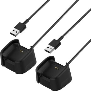 3.3Ft USB Charger Compatible with Fitbit Versa 2 Charger Dock Anti-Slip Replacement Smartwatch Charging Cable Stand(not for Versa/Versa Lite)