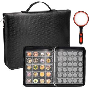 Coin Collection Book Holder for Collectors, 466 Pockets Fireproof Coins Collecting Book Album, Coin Collection Album Supplies Organizer Storage Folder for 20/25/27/30/38mm Coins Collector