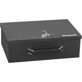 Honeywell Safes & Door Locks - Small Safe Box for Home - Fire Resistant Documents Lock Box with Keys - Steel Security with Key Lock for Personal Items, Jewelry, Money - 0.17 Cubic Feet - Black - 6104