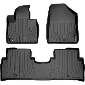 SMARTLINER Custom Fit Floor Mats 2 Row Liner Set Black Compatible with 2016-2020 Kia Sorento - All Models