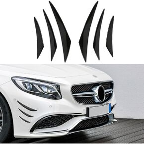 DREAMIZER 6Pcs Canards Universal Front Bumper Lip Rubber Spoiler for Car Sharp Fin Body Kit - Carbon Fiber