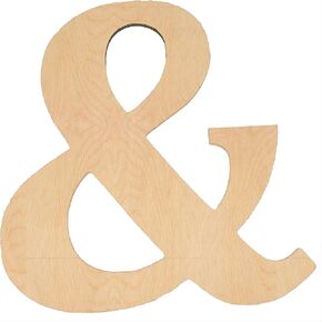 4 Inch Wooden Letter Ampersand. Cut from Birch Plywood, This 4 inch Wood Letter is Ready for Painting or Decorating. for Home Decor, Office Signs, or Party Decorations.