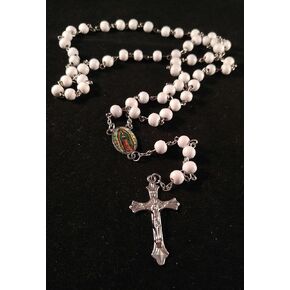 Virgen De Guadalupe, Rosarios Blancos De Madera Para Recuerdos De Bautizo/Primera Comunion 12 Piezas. Baptism/My First Communion Our Virgen Of Guada Lupe Rosaries 12 Party Pack.
