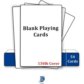 Blank Playing Cards (54 Cards) - 3.5 x 2.5 (Poker Size) - Thick Material - Easy to Write On! (Perfect for DIY Games or Flash Cards)