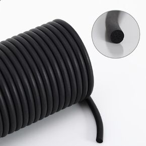 Black Backer Rod, Rubber Caulk Saver Concrete Filler Rope Weather Stripping for Gaps and Joints (Diametre 1/4in x Length 32.8ft)