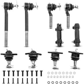 A-Premium Set of 10, Front Upper Lower Ball Joint, Inner Outer Tie Rod End, Compatible with 1991-1998 - Chevy S10 Blazer & GMC Sonoma Syclone Typhoon S15 Jimmy & Isuzu Hombre & Oldsmobile Bravada