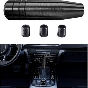 Heavy Weighted Shift Knob, 5 Inch Aluminum Alloy Car Gear Stick Shifter Handle with 3 Adapters, Universal Automotive Shifter Lever Handle Compatible with Most Manual Vehicles (Black)