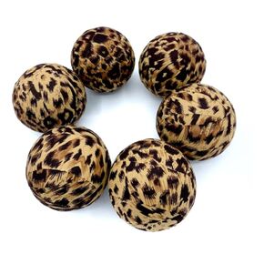 2.5" Leopard Cheetah print fabric wrapped balls- bowl filler set
