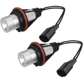 2 قطعة مصابيح LED لعيون الملاك خالية من الأخطاء متوافقة مع BMW E39 E53 E60 E61 E63 E64 E65 E66 E87 525i 530i xi 545i M5 (أبيض)