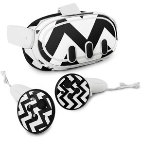 MightySkins Skin Compatible with Meta Quest 3 - Black Chevron | Protective, Durable, and Unique Vinyl Decal wrap Cover | Easy to Apply, Remove, and Change Styles