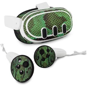 MightySkins Skin Compatible with Meta Quest 3 - Green Serpent | Protective, Durable, and Unique Vinyl Decal wrap Cover | Easy to Apply, Remove, and Change Styles