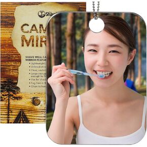 Anti-Fog Camping Mirror for Shower, Shaving, Signaling, and More | Fogless Bathroom Shower Mirror for Shower, Hiking, Backpacking, Outdoors | Hanging Shower Mirror with Chain