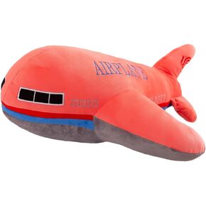 15.7" Airplane Plush Red Stuffed Plane Toy Aircraft Hug Pillow Gifts for Kids