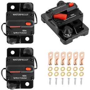 BlueStars 3 Packs 150Amp Circuit Breaker for Boats Cars Trolling Motors Marine Vehicles Winches ATV Electronic Battery System with Manual Reset, Water Proof, 12V-48V DC in Kuwait
