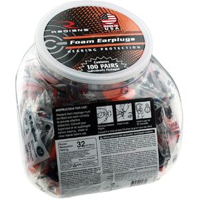 Radians Foam Plugs Nrr32 100/Jar, One Size, FP8000RD/100
