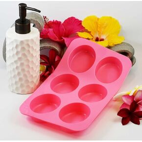 2 عبوة من قوالب الصابون البيضاوية، 6 قوالب صابون سيليكون تجاويف، قوالب صنع الصابون المنزلية الصنع قوالب خبز الشوكولاتة in Kuwait