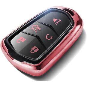 for Cadillac Key Fob Cover, Compatible with 15-19 Cadillac CTS, SRX, XT5, ATS