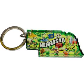 Westmon Works Nebraska Keychain Souvenir with State Map Acrylic Decorative Key Chain