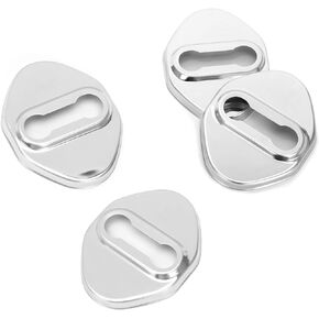 TOMALL 4pcs Car Door Lock Latches Cover Compatible with Honda Accord Civic CR-V XR-V HR-V UR-V Odyssey Crosstour Pilot Vezel Stainless Steel Car Door Lock Protector Sports Style Accessories (Silver)