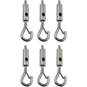 6PCS Wire Rope Adjustable Hook Lifting Yard Adjustable Hook Locker 1-1.5mm Length 65mm/2.56inch Portable Hook Eye Tension Turnbuckle