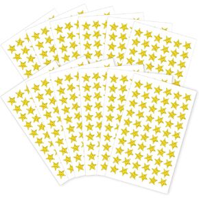 1200 Pcs Gold Star Stickers, Star Stickers for Kids Reward, Gold Stars Stickers, Tiny Holographic Small Star Stickers for Motivator Behavior Charts School Classroom Teacher Supplies - 10 Sheets