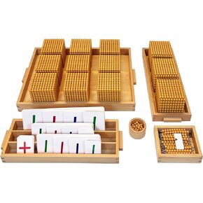 Math Manipulatives Montessori Toys Golden Beads Montessori Math Bank Game Toys for Preschool